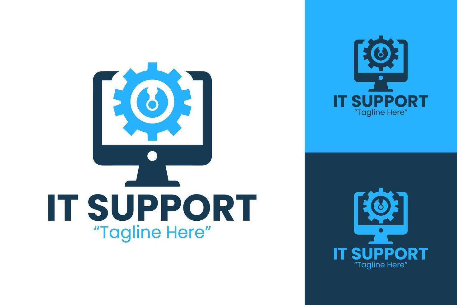 Elegant IT Support Logo Design for Modern Technology Companies vector