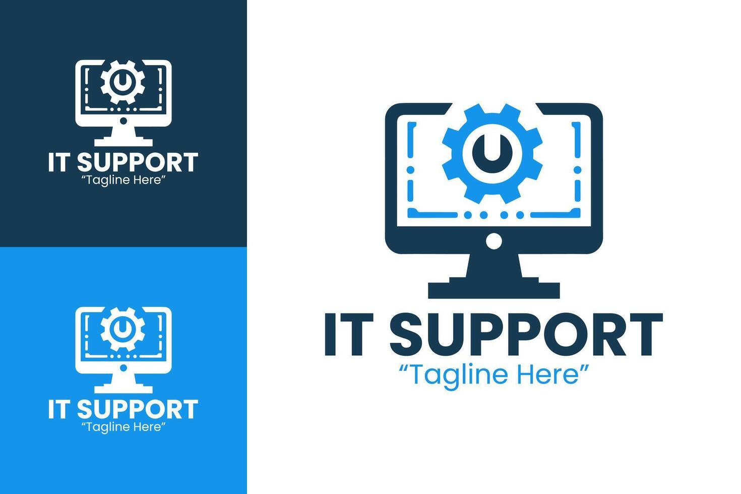 Modern IT Support Logo for Computer and Technology Services vector