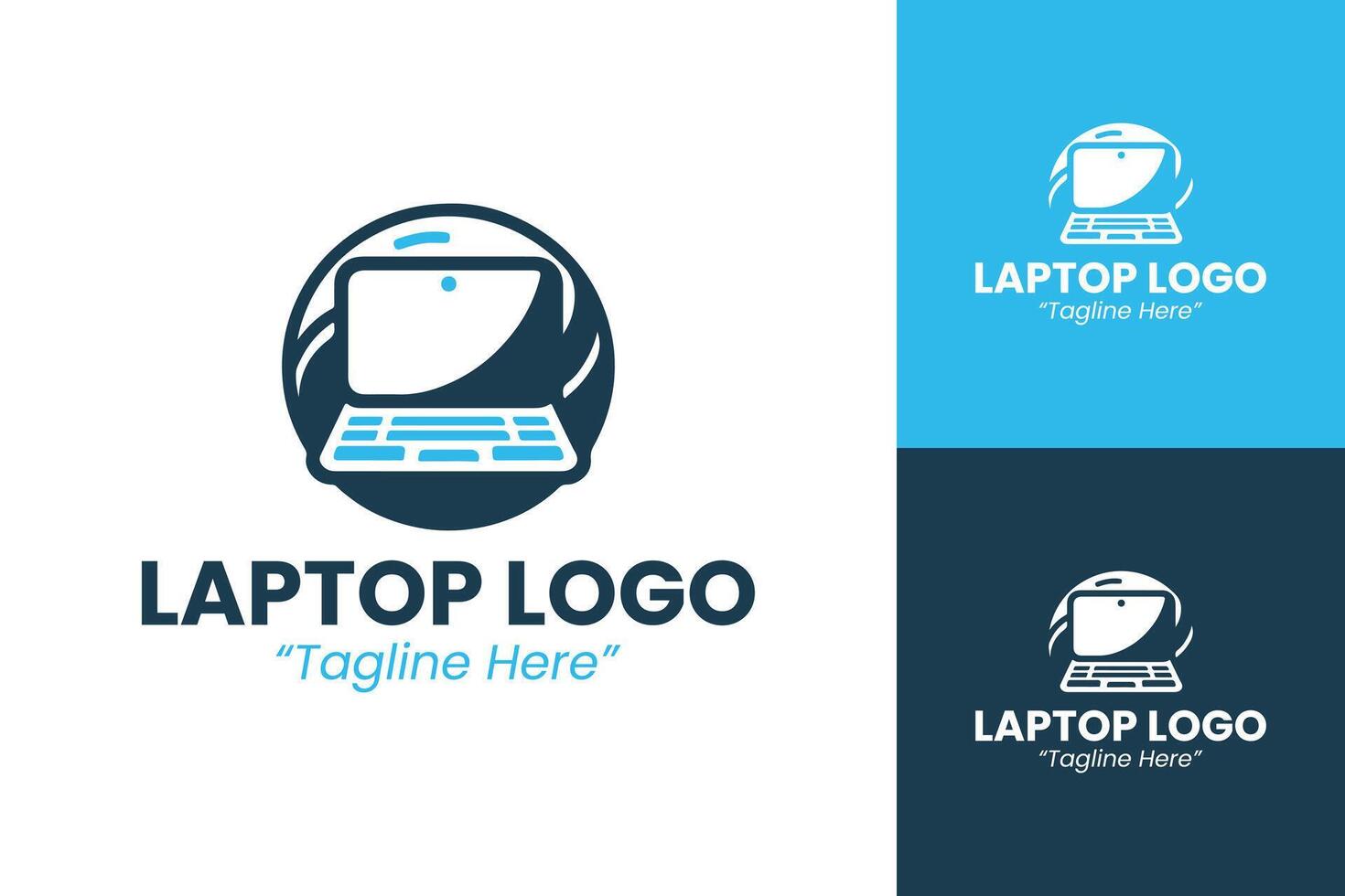 Elegant Laptop Logo with Digital Tech Design vector