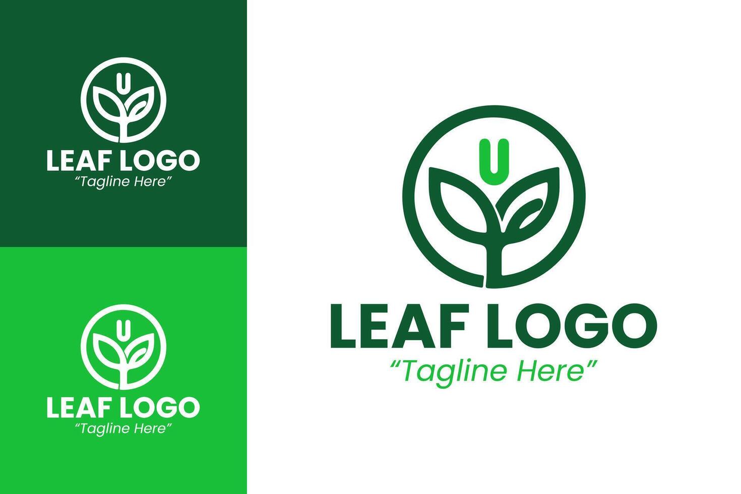 Professional Leaf Logo Design with Circle and Green Color Scheme vector