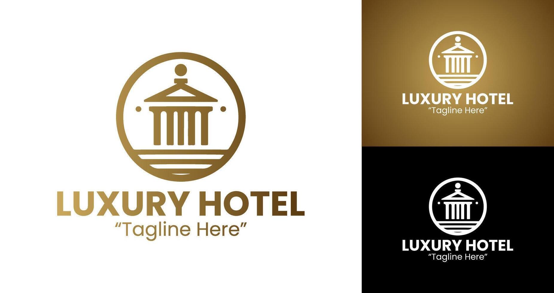 Exclusive Luxury Hotel Logo with Elegant Architecture vector
