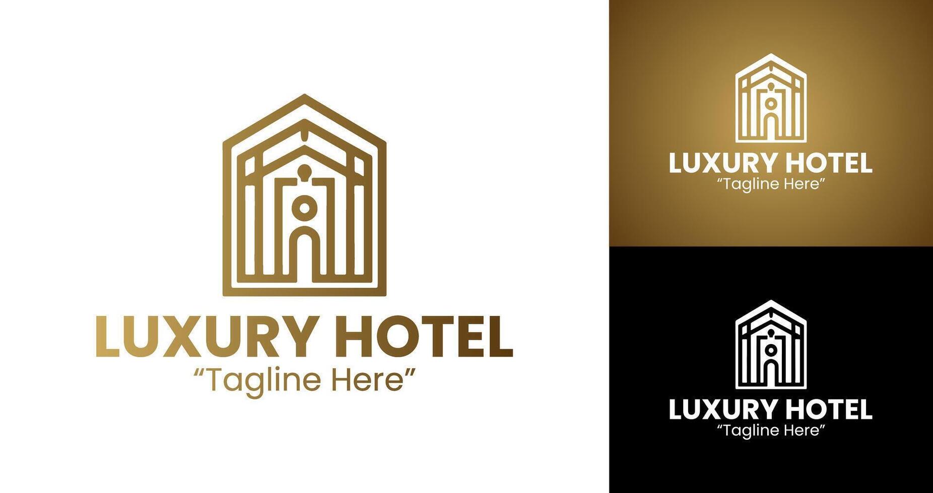 Elegant Luxury Hotel Logo Design with Classic Architecture Elements vector
