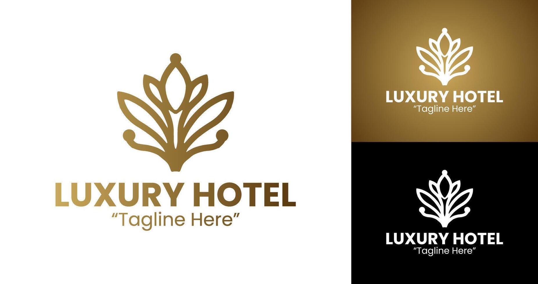 Luxury Hotel Logo with Creative Leaf Symbol and Premium Design vector