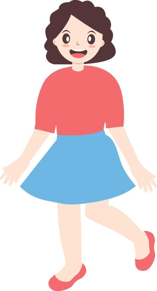 Cute Kids Cartoon Character with Flat Design vector