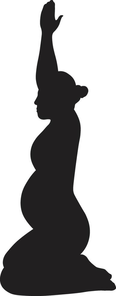 Pregnant Woman Silhouette in Flat Shape. vector