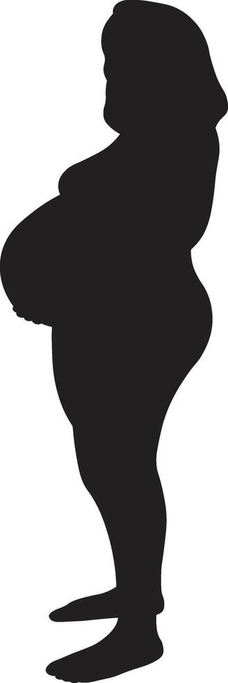 Pregnant Woman Silhouette. in Flat Design. vector