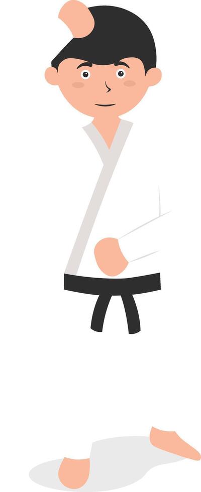 Children Karate Illustration with Flat Design vector
