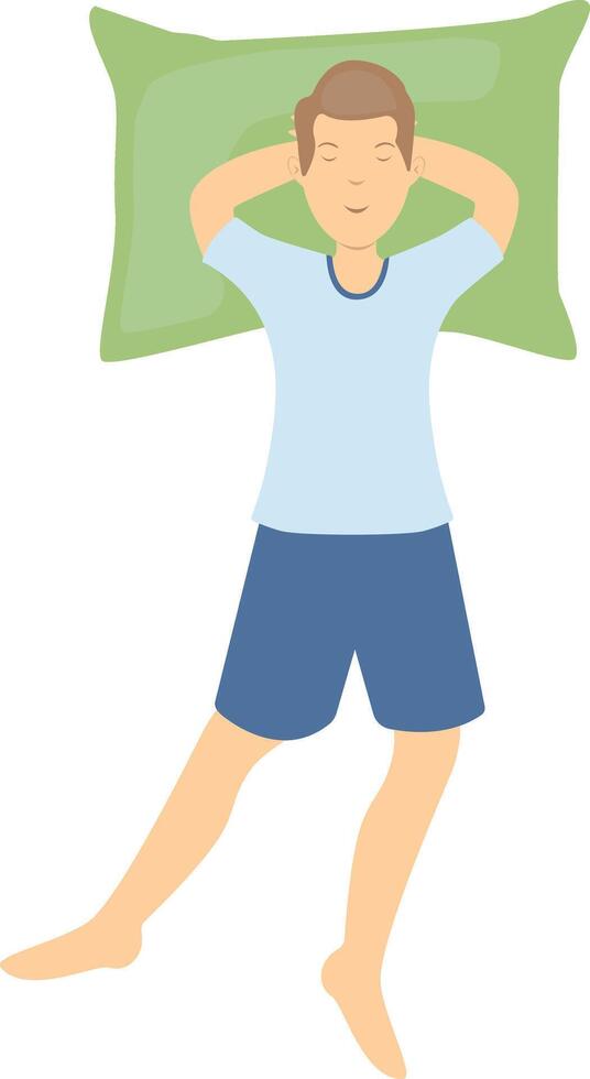 Guy Sleeping Position Illustration vector