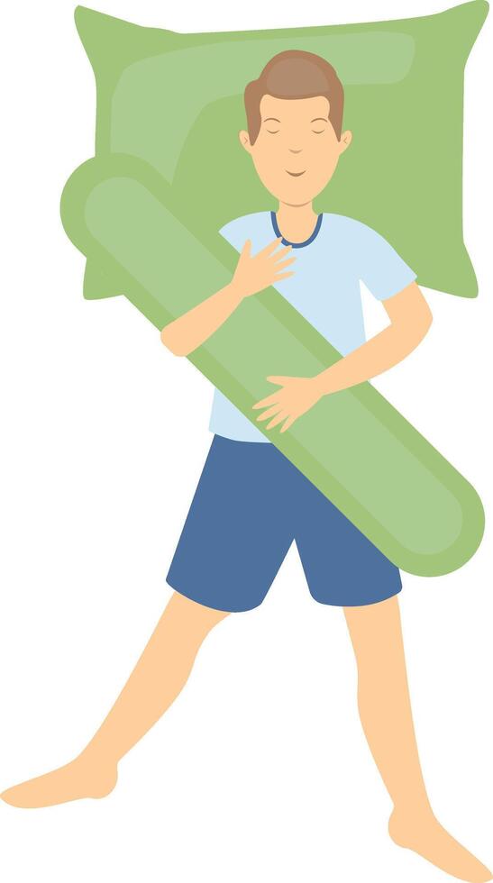Guy Sleeping Position Illustration on White Background vector