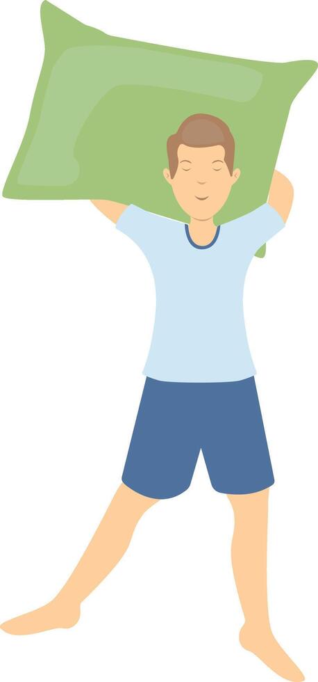 Guy Sleeping Position Illustration on White Background. vector