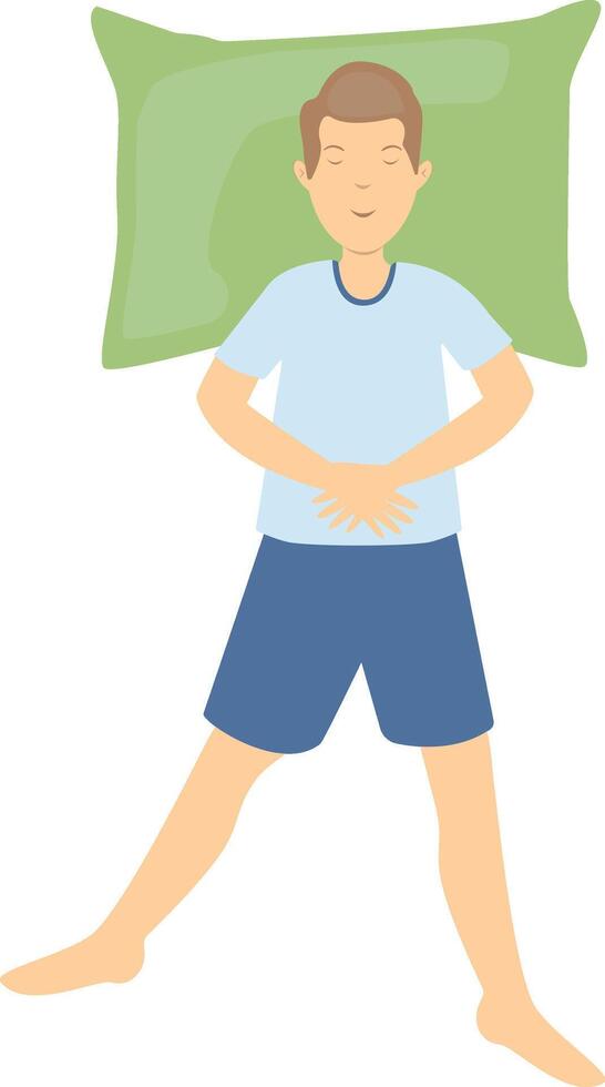Guy Sleeping Position Illustration. vector