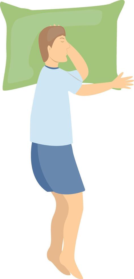 Guy Sleeping Position Illustration on White Background, vector