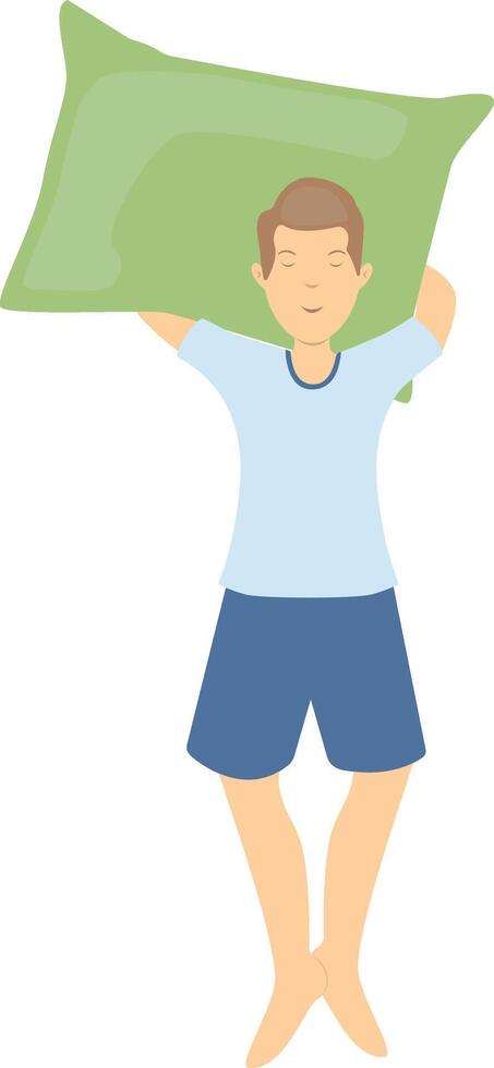 Guy Sleeping Position Illustration. Isolated on White Background vector