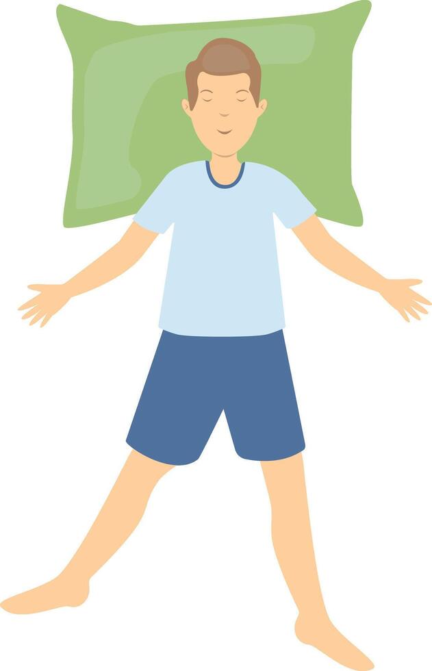 Guy Sleeping Position Illustration Isolated on White Background vector
