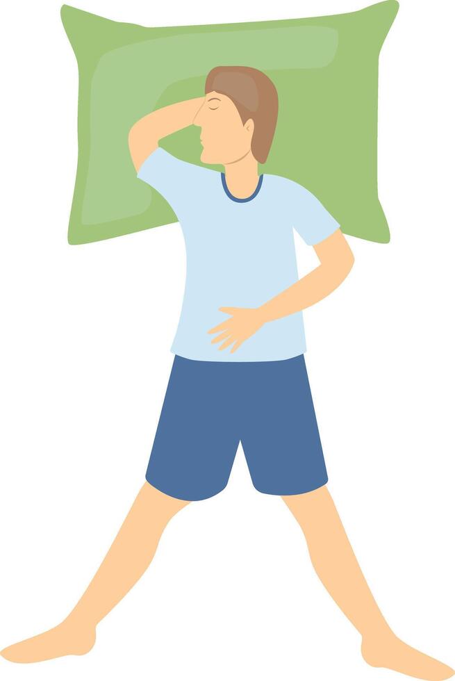 Guy Sleeping Position Illustration, Isolated on White Background vector