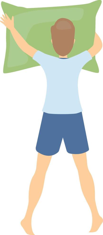 Guy Sleeping Position Illustration. Isolated on White Background, vector