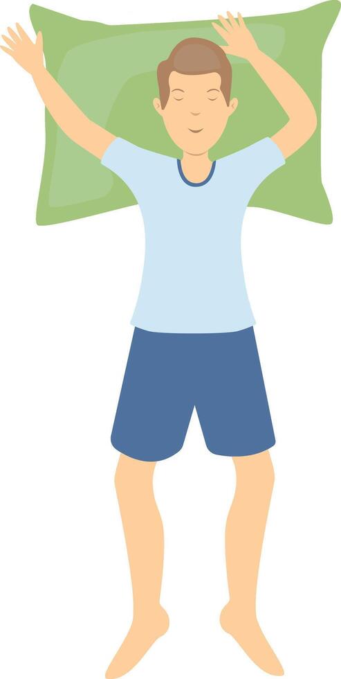 Guy Sleeping Position Illustration with Flat Design, vector