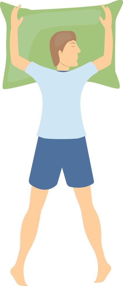 Guy Sleeping Position Illustration with Cartoon Design vector