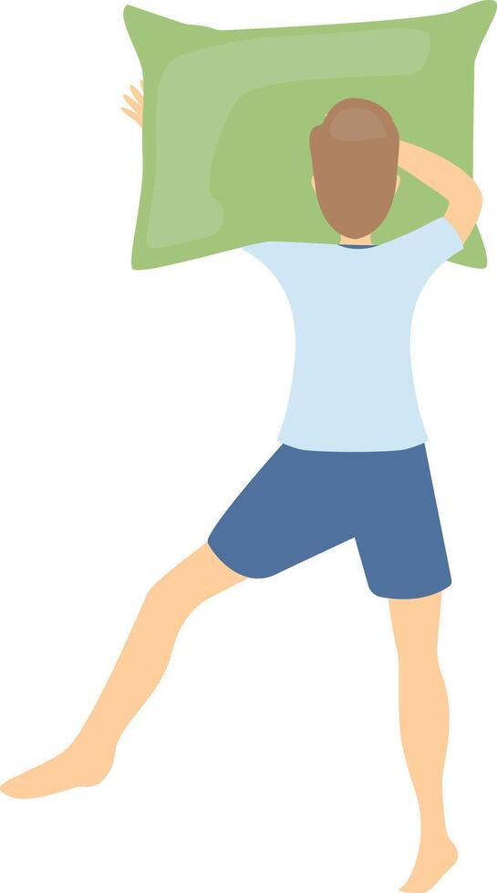 Guy Sleeping Position Illustration with Flat Design. vector