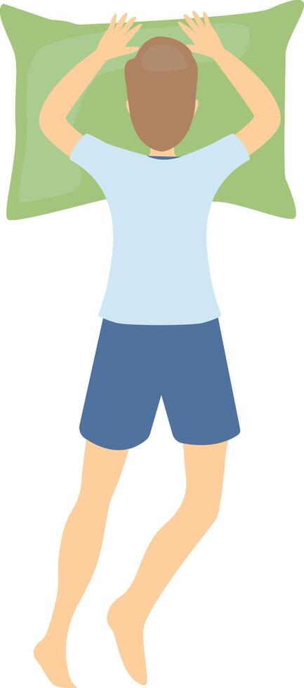 Guy Sleeping Position Illustration with Cartoon Design, vector