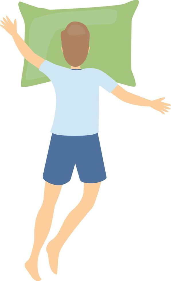 Guy Sleeping Position Illustration in Cartoon Shape vector