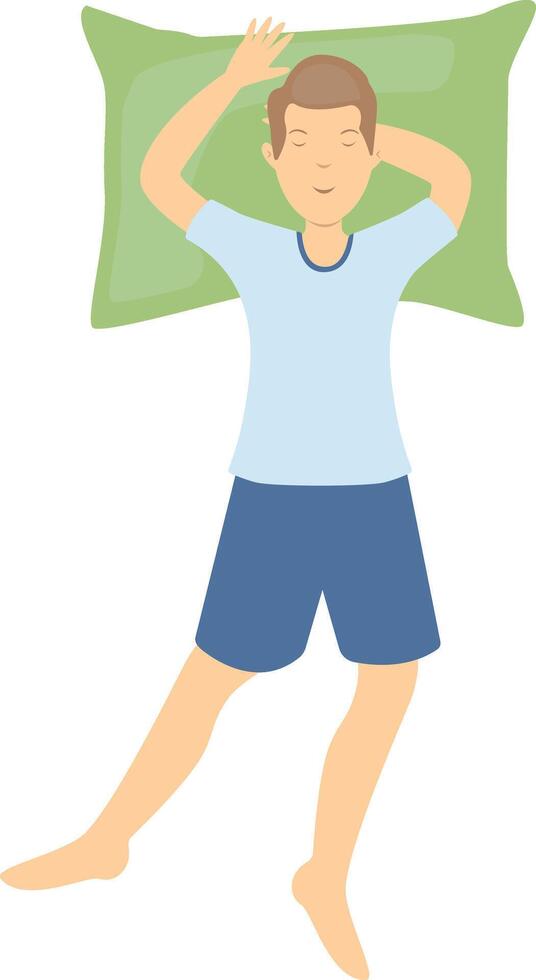 Guy Sleeping Position Illustration with Cartoon Shape vector