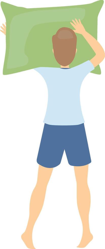 Guy Sleeping Position Illustration with Cartoon Shape. vector