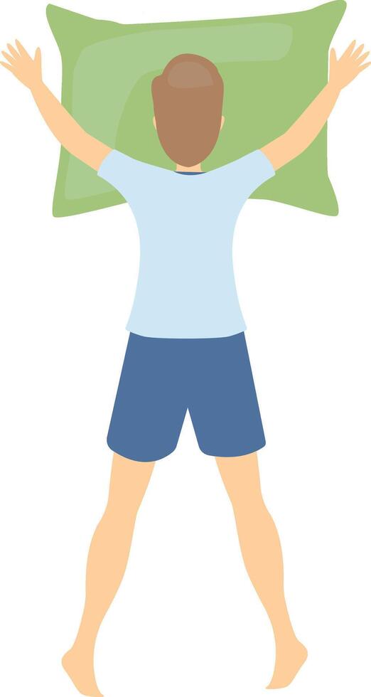 Guy Sleeping Position Illustration with Flat Design. Isolated on White Background. vector