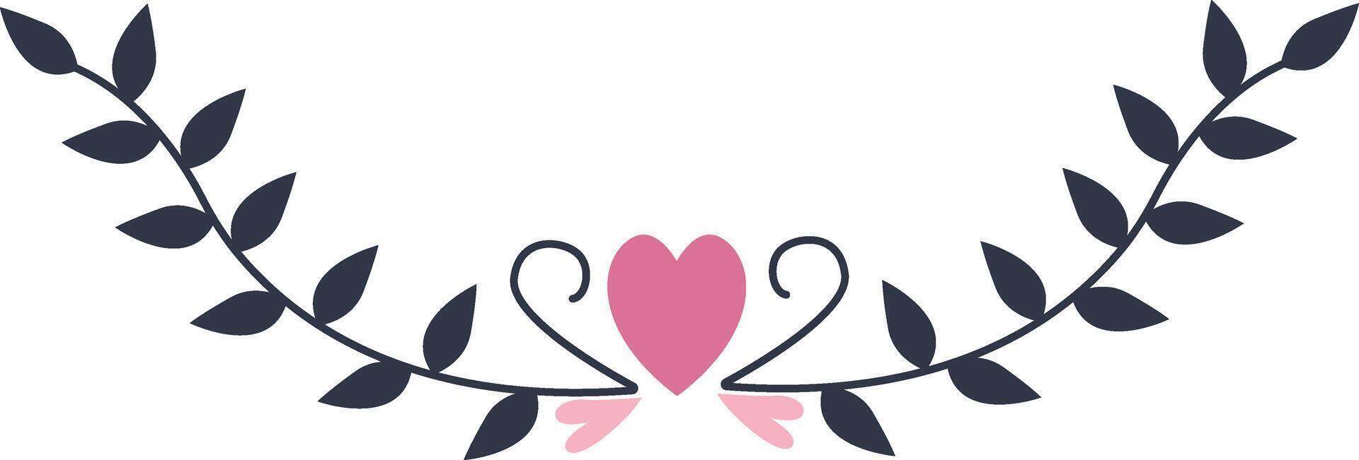 Romantic Divider Decoration. Isolated on White Background vector