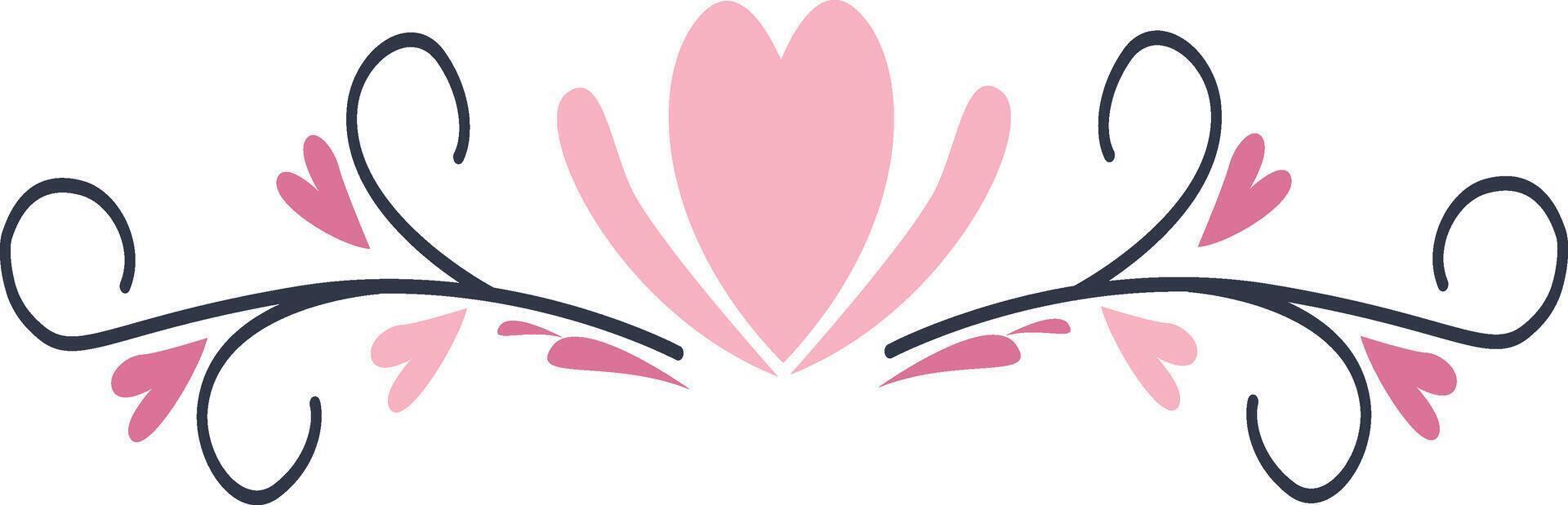 Romantic Divider Decoration in Flat Design vector