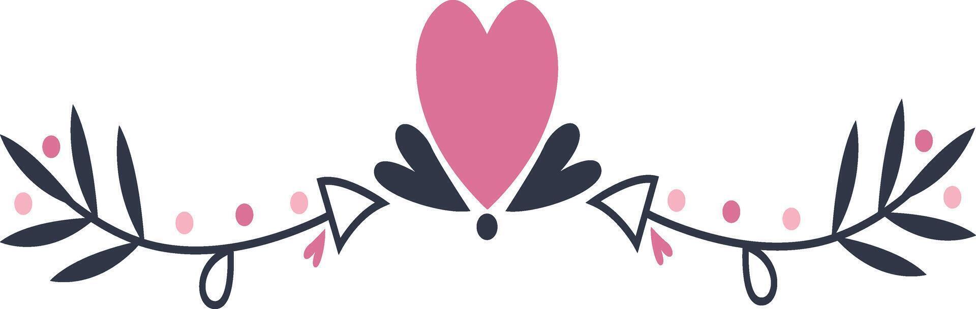 Romantic Divider Decoration with Flat Design vector