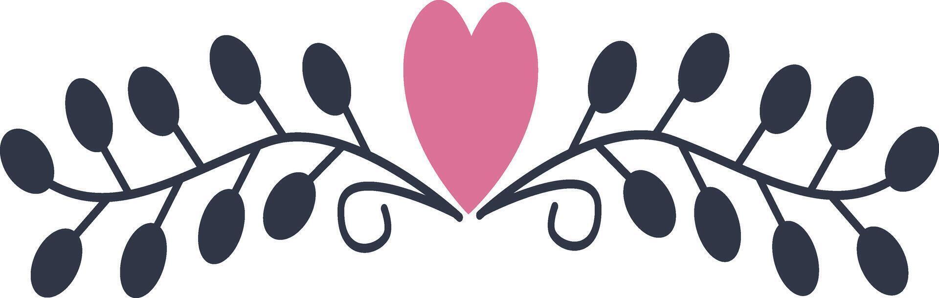 Romantic Divider Decoration in Flat Design. vector