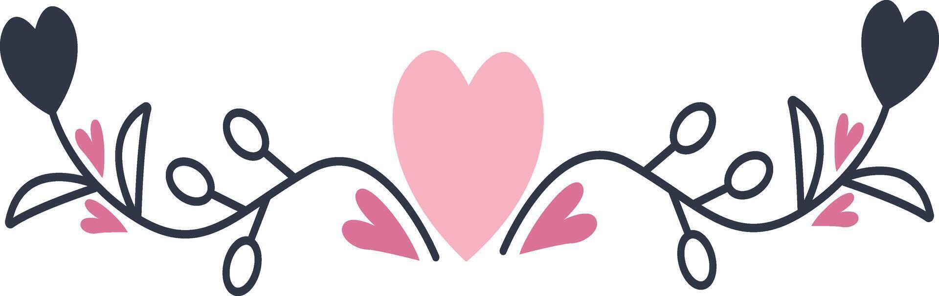 Romantic Divider Decoration in Flat Design, vector