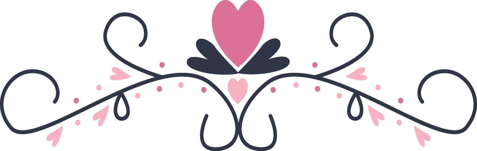 Romantic Divider Decoration with Flat Design. vector