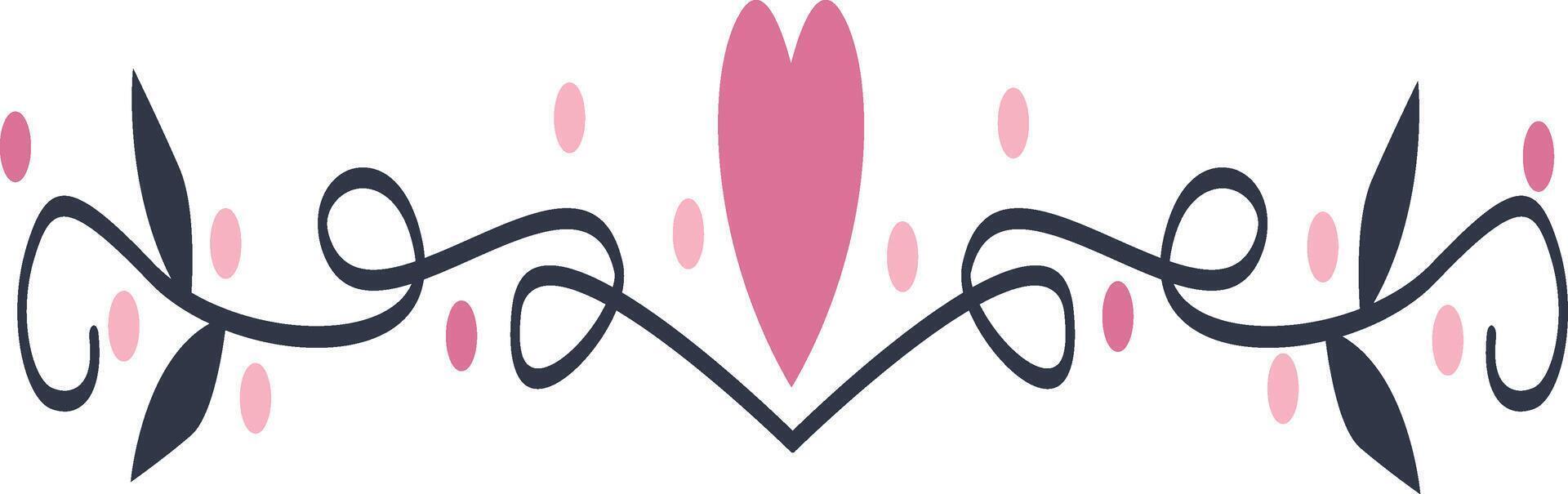 Romantic Divider Decoration with Simple Design. vector