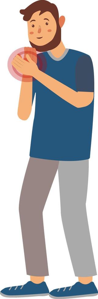 Illustration of Guy with Pain on White Background vector
