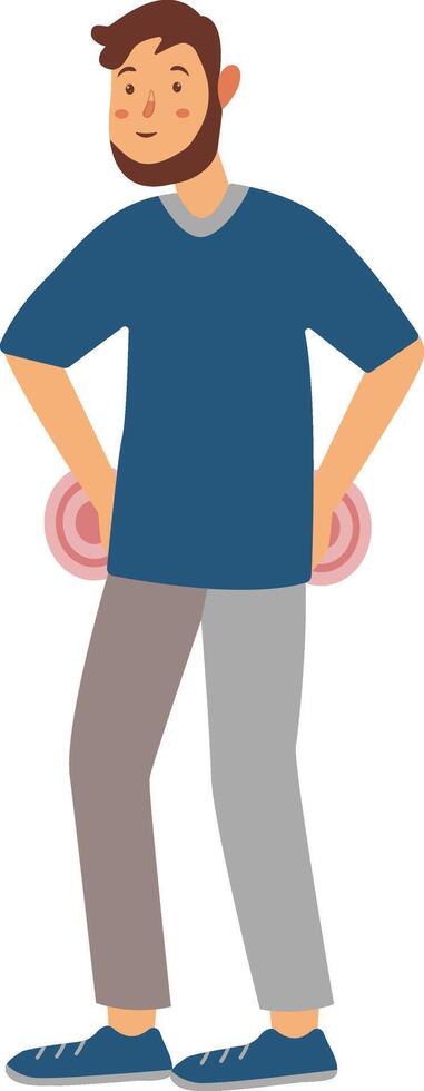 Illustration of Guy with Pain on White Background. vector