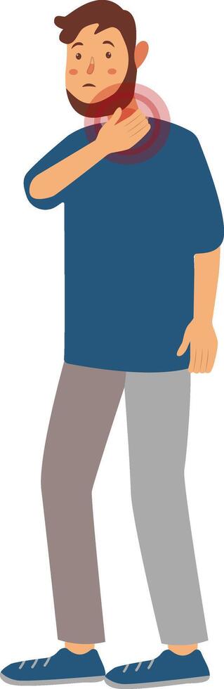 Illustration of Guy with Pain Isolated on White Background. vector