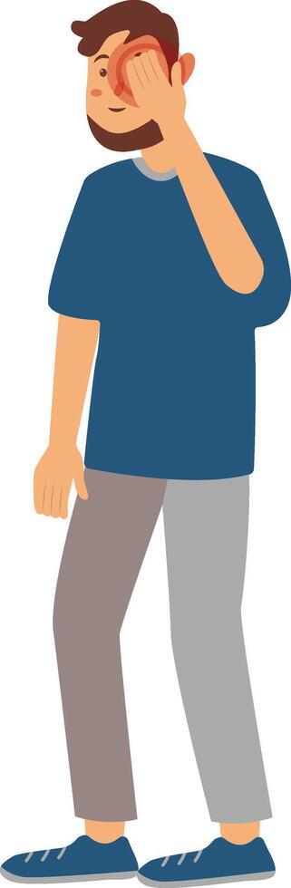Illustration of Guy with Pain. Isolated on White Background. vector