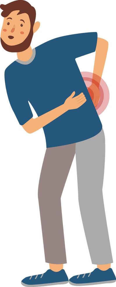 Illustration of Guy with Pain. Isolated on White Background vector