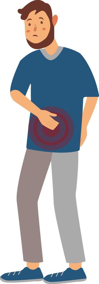 Illustration of Guy with Pain, Isolated on White Background, vector