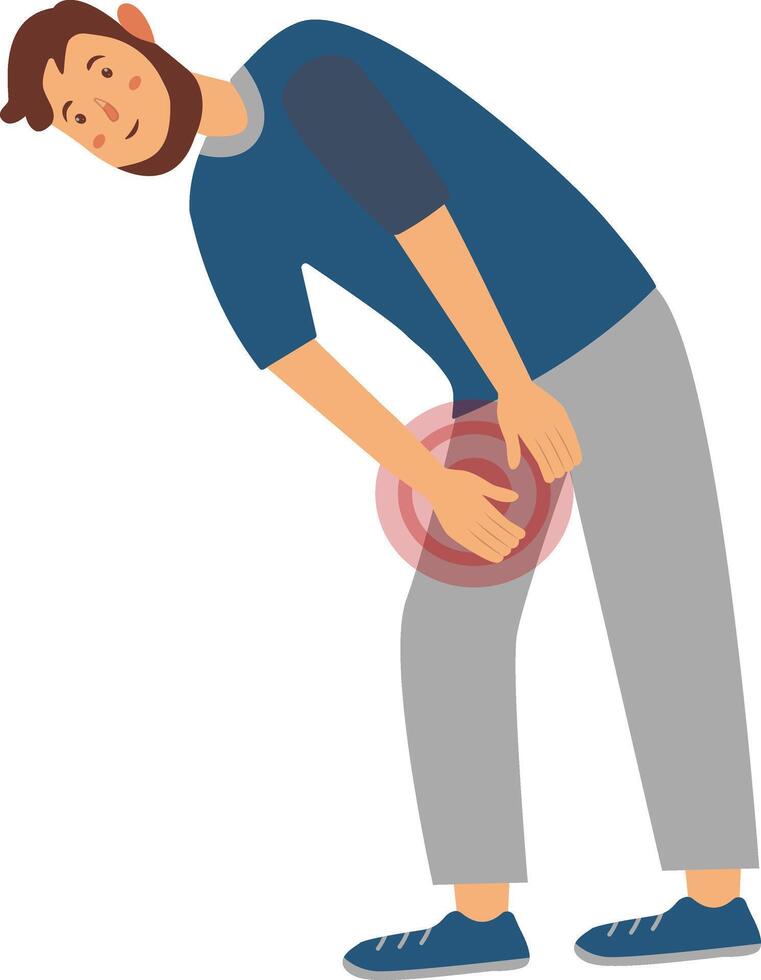 Illustration of Guy with Pain. Character in Cartoon Concept. vector