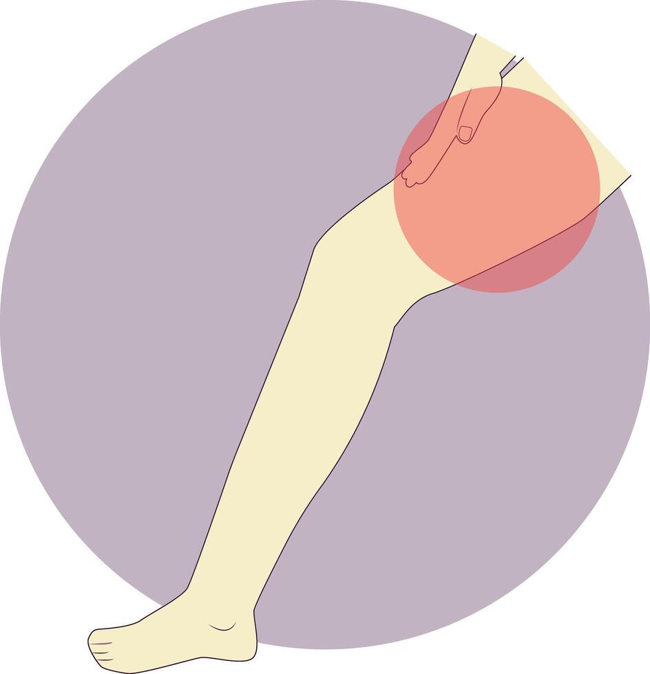 Pain on Hand and Leg Illustration. Isolated on White Background. vector