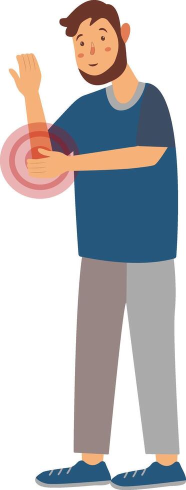 Illustration of Guy with Pain. Character with Cartoon Concept vector