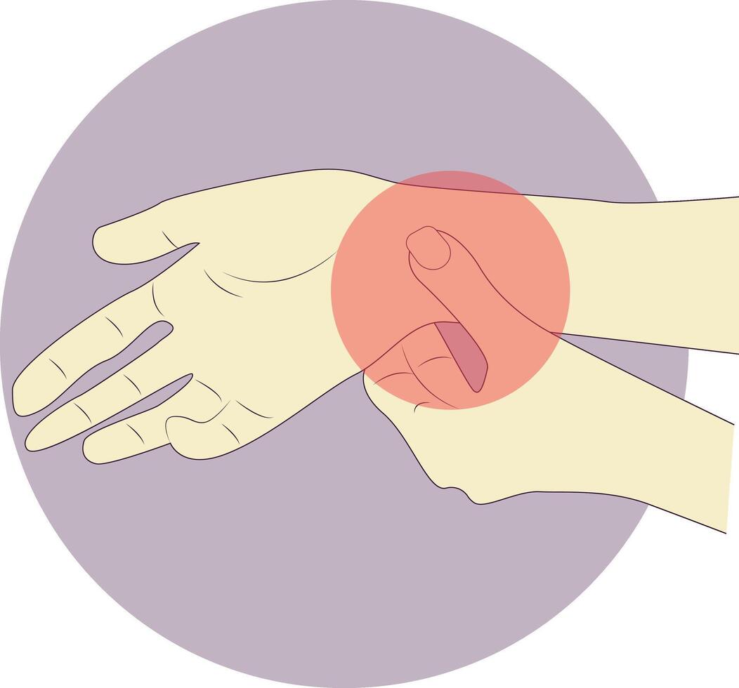 Pain on Hand and Leg Illustration. Isolated on White Background vector