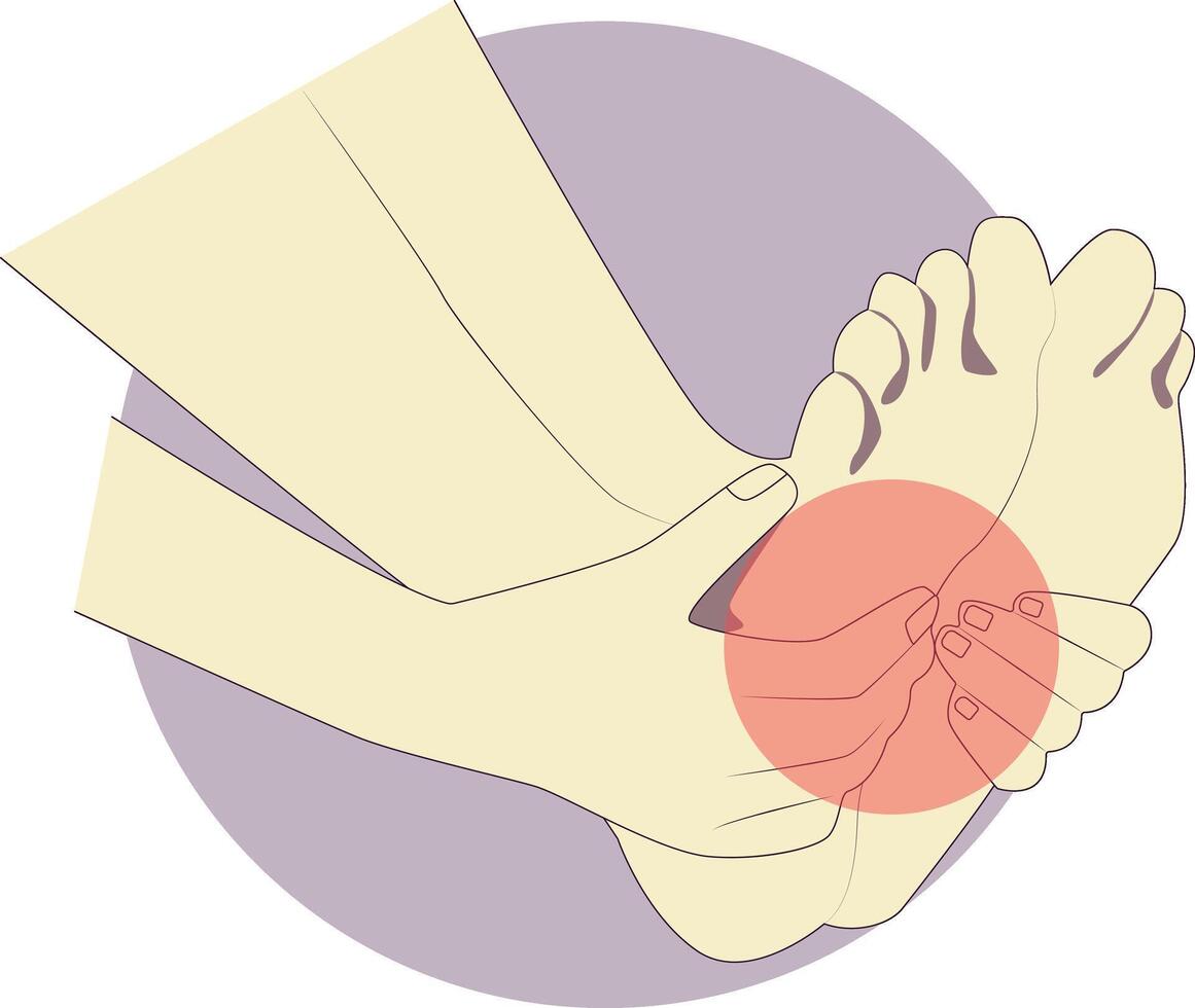 Pain on Hand and Leg Illustration, Isolated on White Background. vector