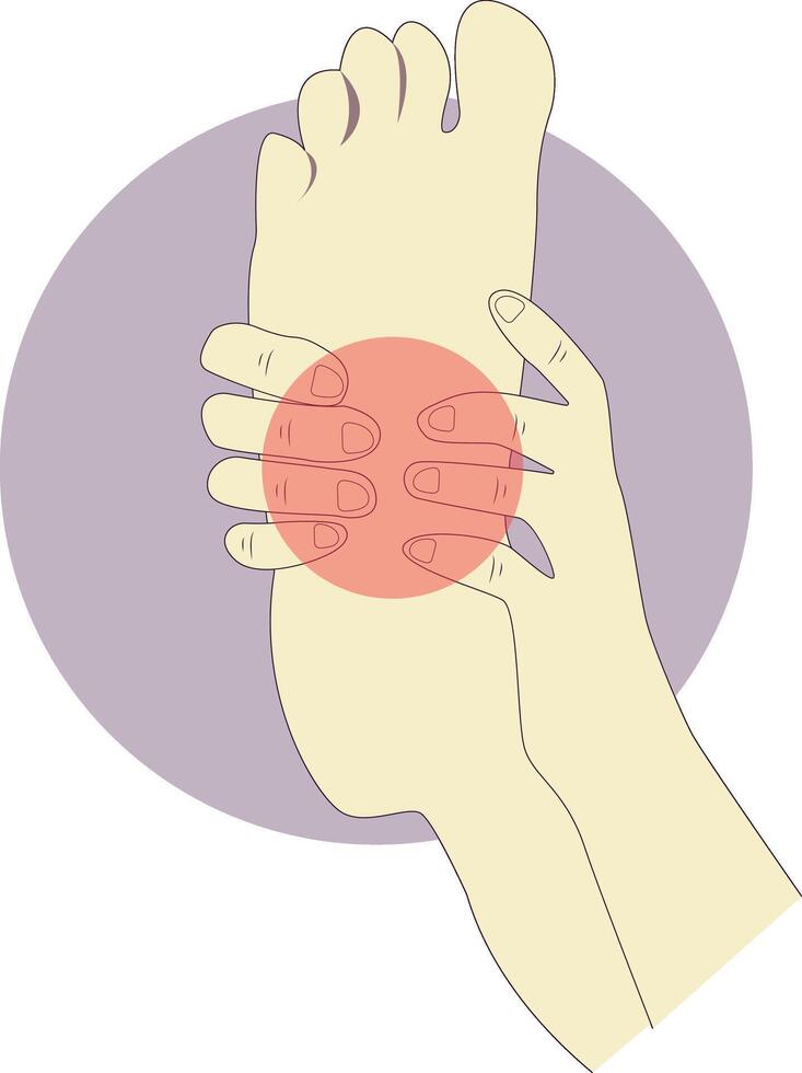 Pain on Hand and Leg Illustration, Isolated on White Background, vector