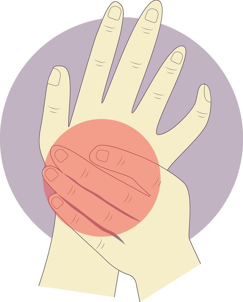 Pain on Hand and Leg Illustration with Cartoon Design. vector