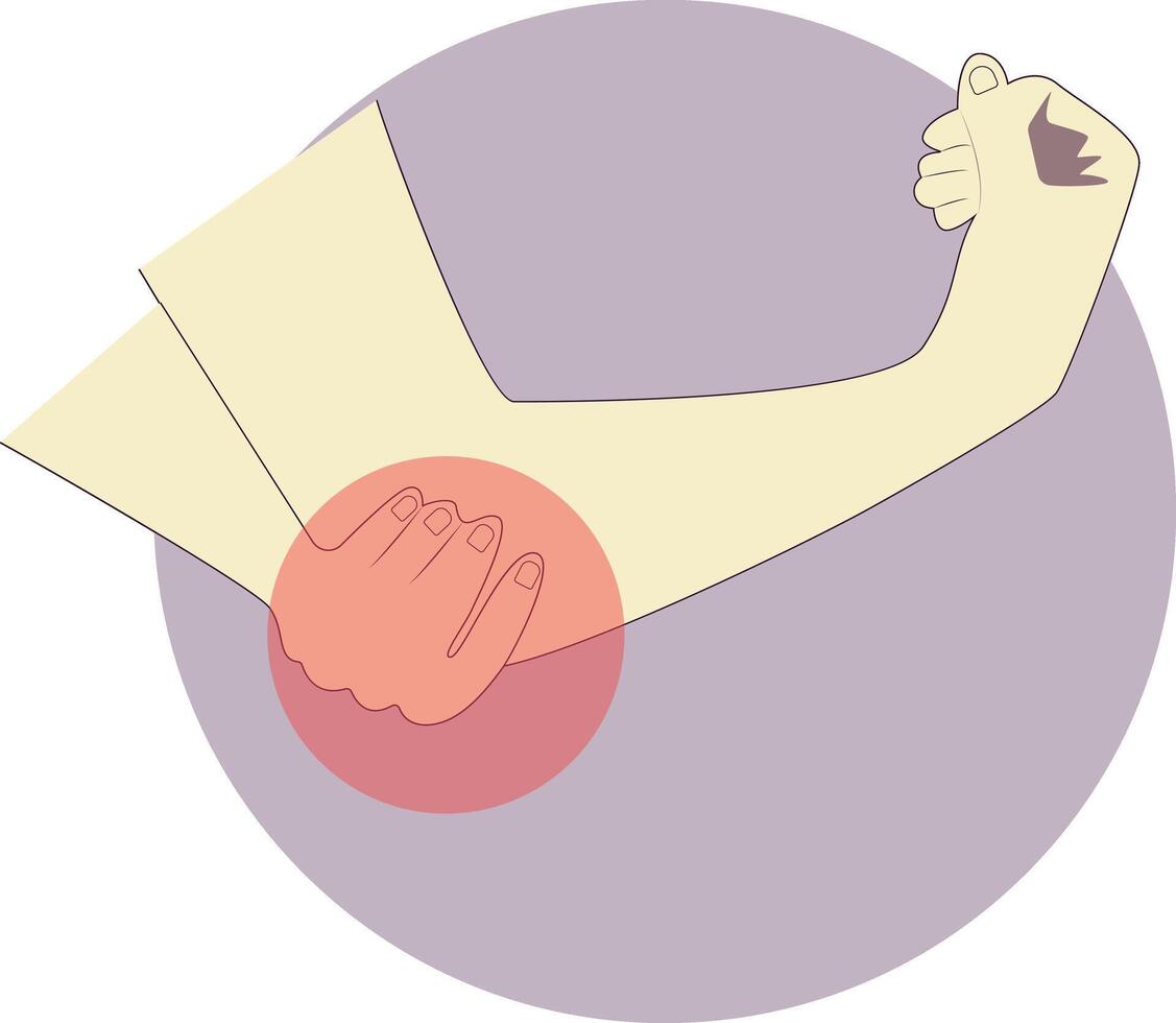 Pain on Hand and Leg Illustration with Cartoon Concept. vector