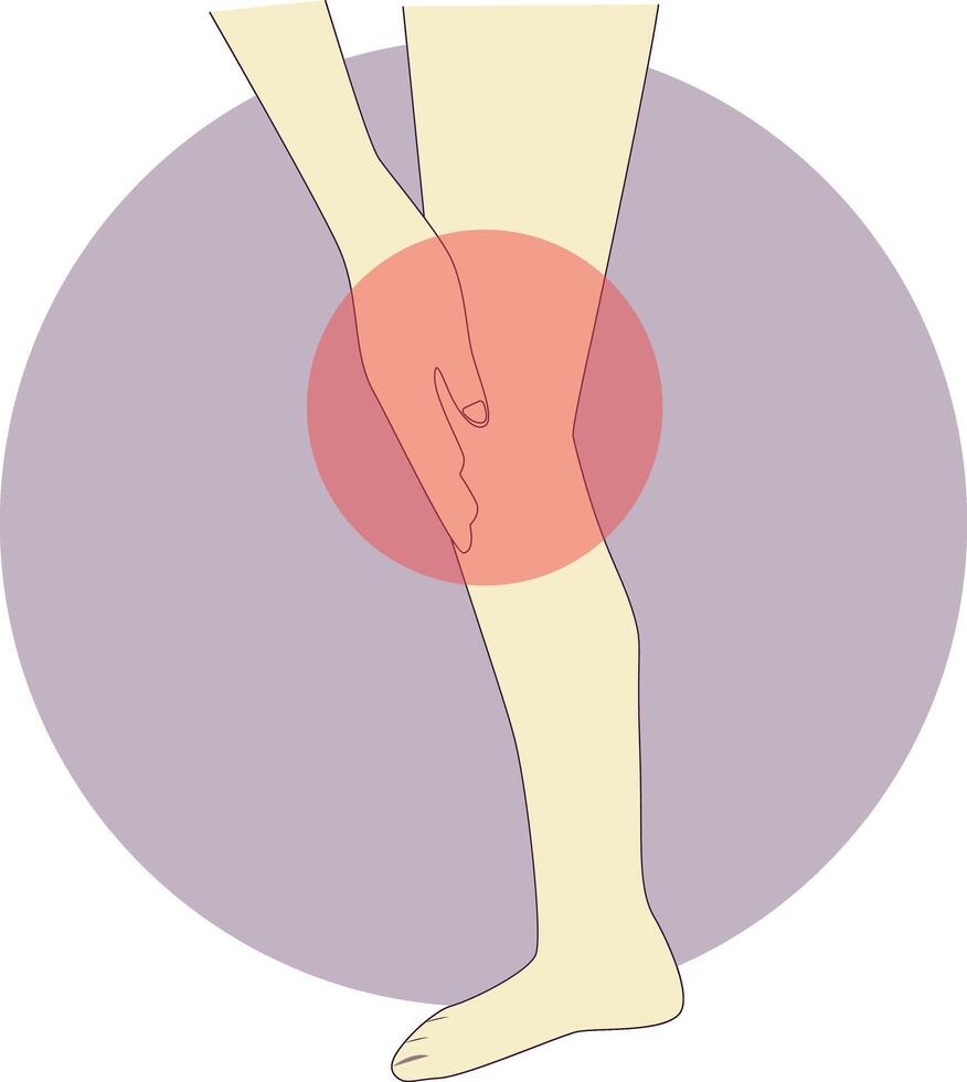 Pain on Hand and Leg Illustration with Cartoon Design, Isolated on White Background vector